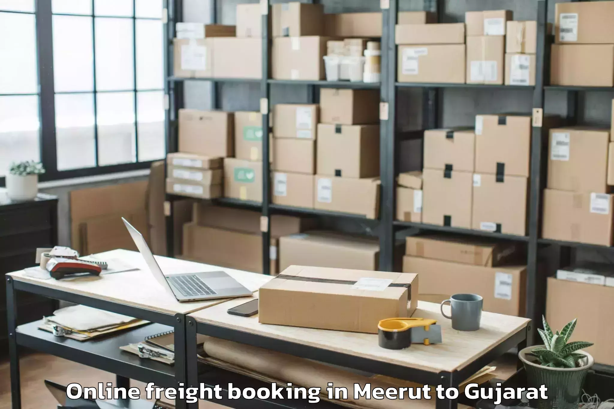 Easy Meerut to Hansot Online Freight Booking Booking